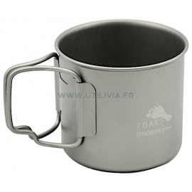 TASSE EN TITANE  375 ml : Avec anses - 49 grammes - Toaks.