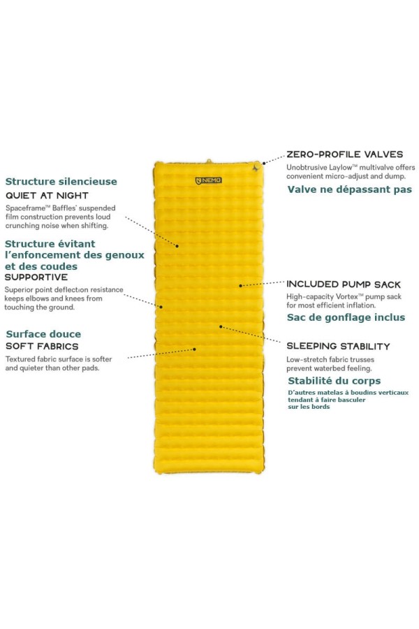 TENSOR REGULAR WIDE : Matelas de randonnée ultra-léger - Spécificités - Marque NEMO