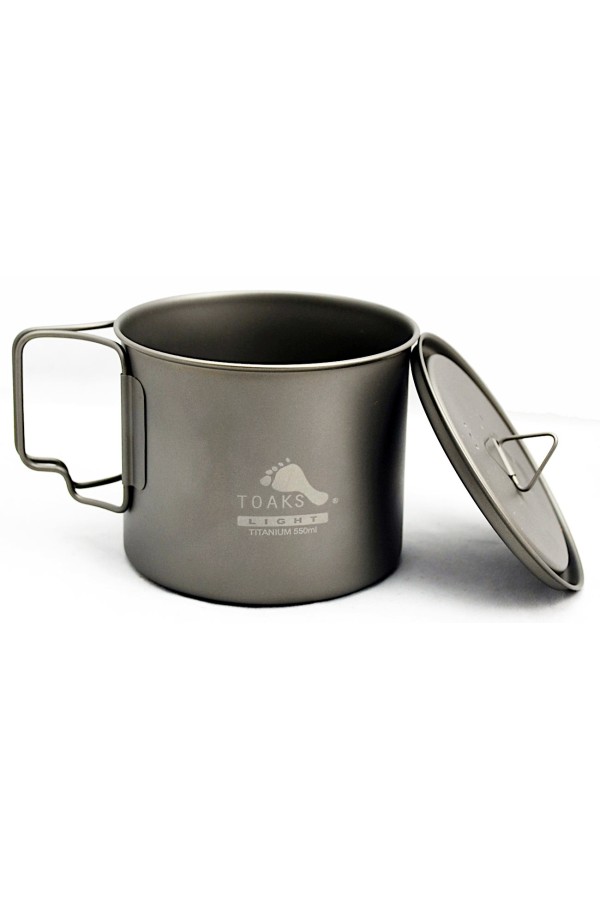 POPOTE EN TITANE  550 ml : Vue avec anses couvercle ouvert - Toaks