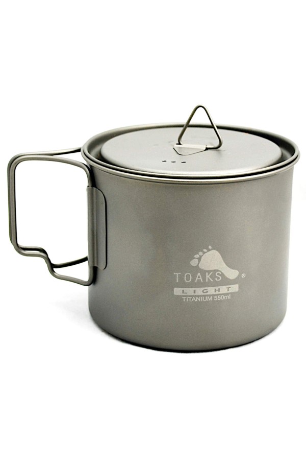 POPOTE EN TITANE  550 ml : Vue avec anses dépliées - Toaks