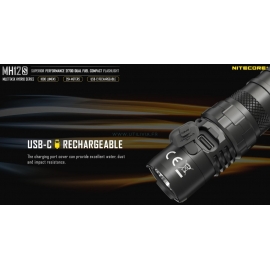 NITECORE MH12S : Lampe torche tactique - Rechargeable par port USB-C - Nitecore
