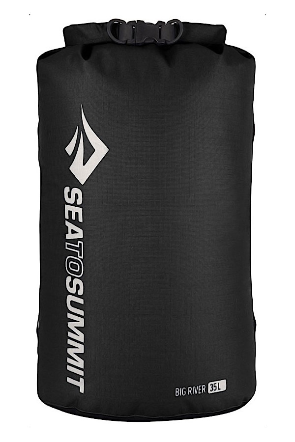 SAC ÉTANCHE BIG RIVER - Couleur noire - 35 litres : Vue de côté - 420 Deniers - Sea to Summit