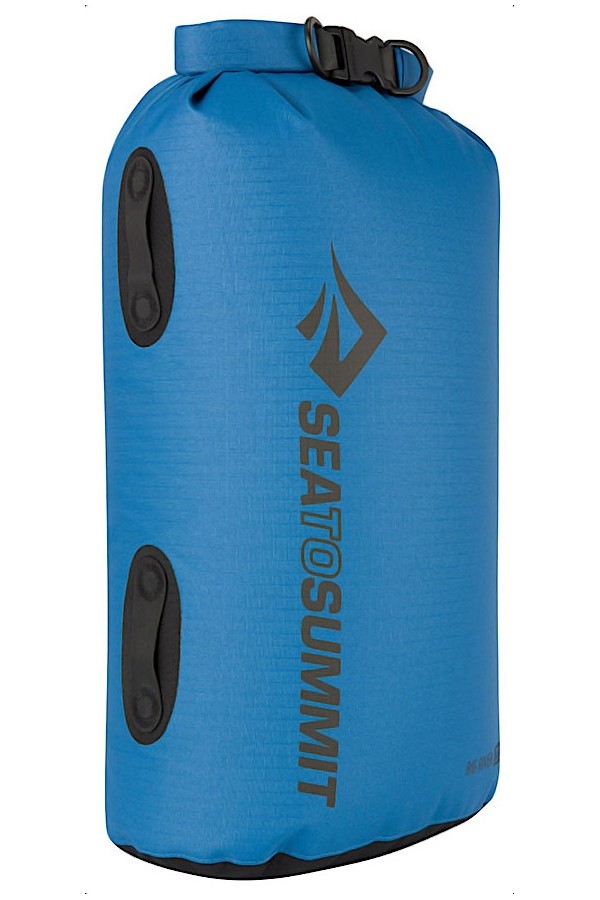 SAC ÉTANCHE BIG RIVER - Couleur bleue - 20 litres : Vue de côté - 420 Deniers - Sea to Summit