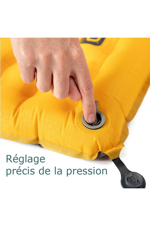 TENSOR INSULATED REGULAR WIDE : Matelas de randonnée large et isolé - Réglage précis de la pression - Marque NEMO