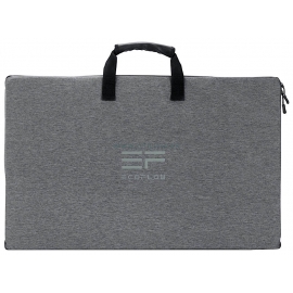 PANNEAU SOLAIRE - 160 Watts - Vue du sac rigide de protection et d'inclinaison - Marque EcoFlow. PANNEAU SOLAIRE - 160 Watts - Vue du sac rigide de protection et d'inclinaison - Marque EcoFlow.