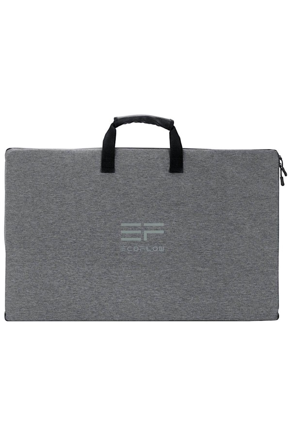 PANNEAU SOLAIRE - 160 Watts - Vue du sac rigide de protection et d'inclinaison - Marque EcoFlow.