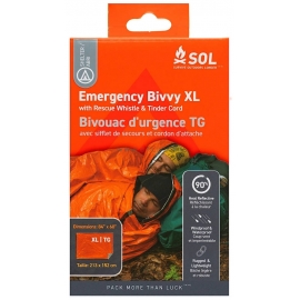 BIVVY XL - 1 à 2 personnes - Sac de couchage de secours - Vue del a boîte - Marque SOL