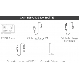 RIVER 2 MAX : Station de charge portable - 512 Wh - Contenu - Marque Ecoflow
