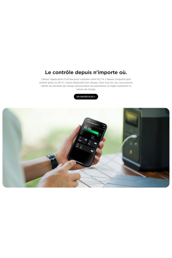 DELTA 2 ECOFLOW - Station de charge portable - 1024 Wh - Application mobile