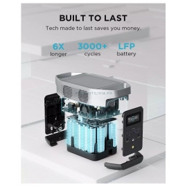 DELTA 2 ECOFLOW - Station de charge portable - 1024 Wh - Conçu pour un très grand nombre de cycles de charge