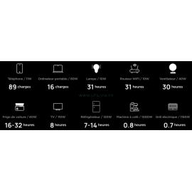 DELTA 2 ECOFLOW - Station de charge portable - 1024 Wh - Exemples de charges