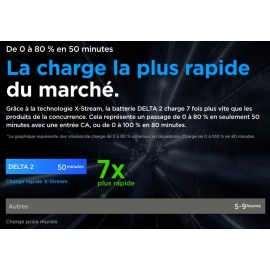 DELTA 2 ECOFLOW - Station de charge portable - 1024 Wh - Rapidité de charge DELTA 2 ECOFLOW - Station de charge portable - 1024 Wh - Rapidité de charge