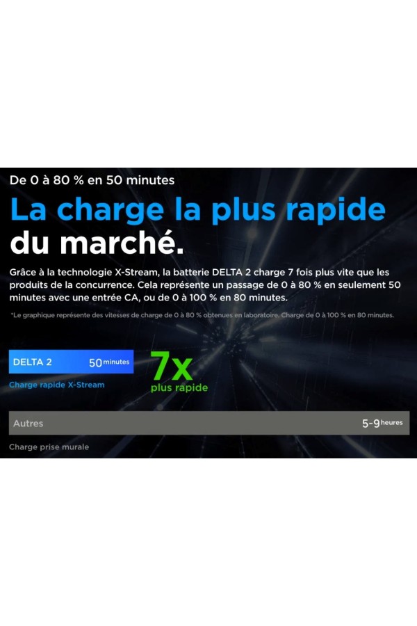 DELTA 2 ECOFLOW - Station de charge portable - 1024 Wh - Rapidité de charge