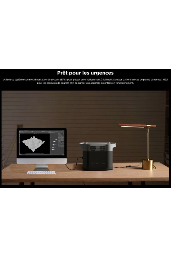 DELTA 2 ECOFLOW - Station de charge portable - 1024 Wh - Système d'alimentation de secours automatique