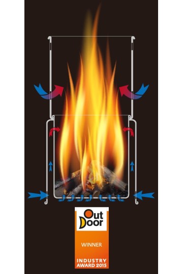 Réchaud en titane - STV-11 - TOAKS - Principe de double combustion.