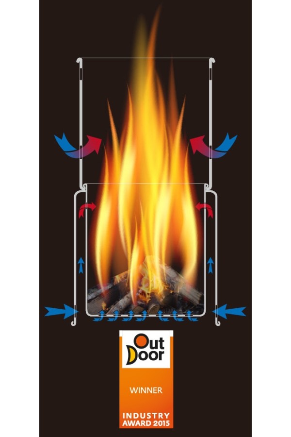 Réchaud en titane - STV-11 - TOAKS - Principe de double combustion.