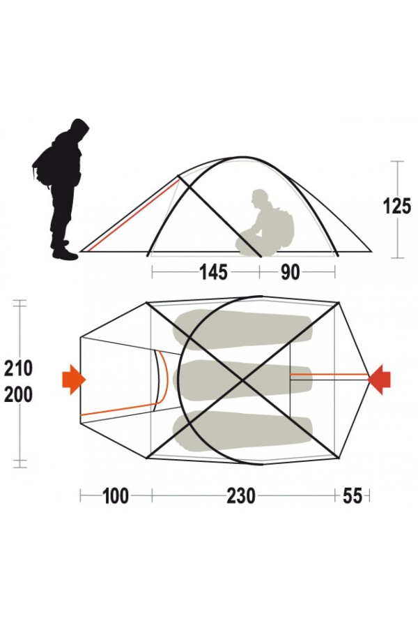 FERRINO PILIER 3  : Dimensions -  Ferrino.