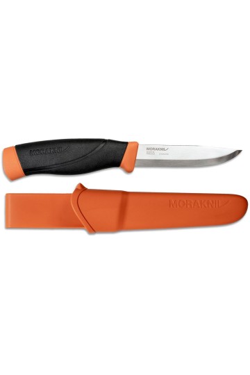 MORA COMPANION HEAVY DUTY BURNT ORANGE : Lame en acier inoxydable -orange foncé - Avec son étui -  Marque MORAKNIV