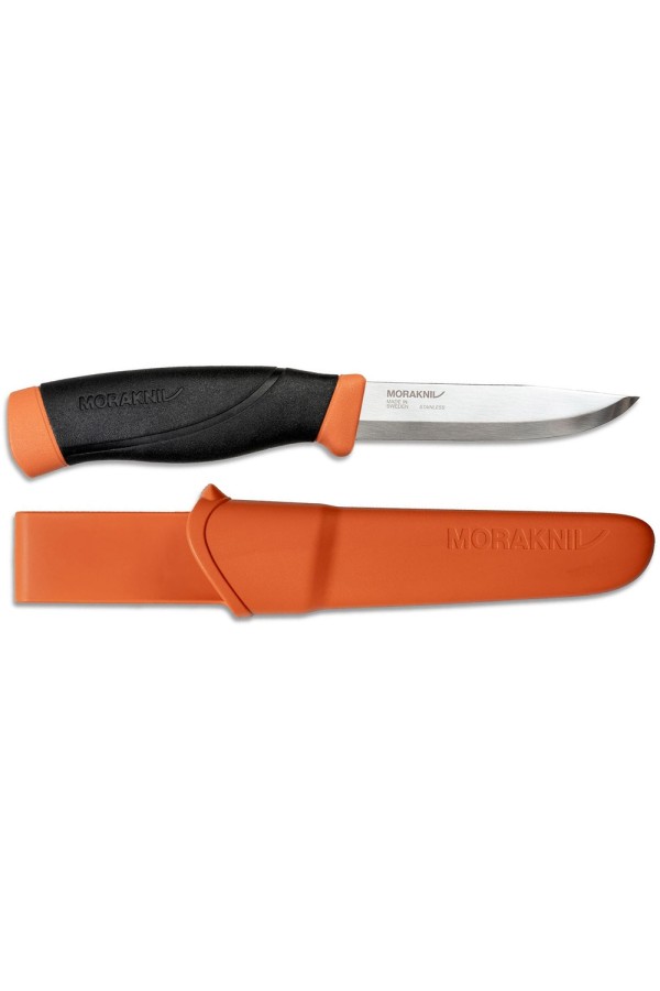 MORA COMPANION HEAVY DUTY BURNT ORANGE : Lame en acier inoxydable -orange foncé - Avec son étui -  Marque MORAKNIV