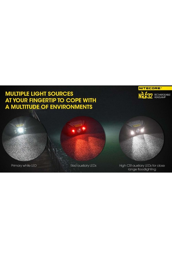 NITECORE NU32 : Lampe frontale - 3 types de leds - Marque Nitecore