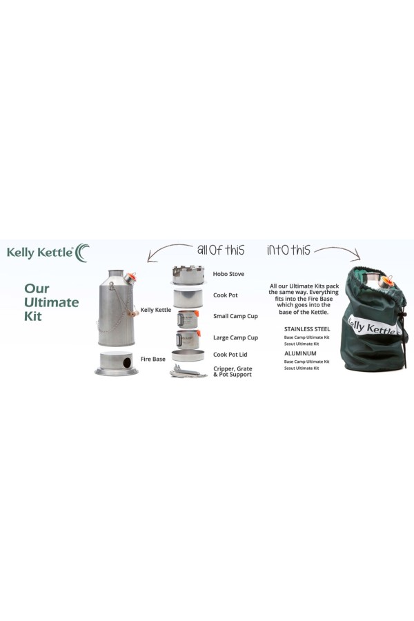 KIT ULTIMATE BASE CAMP - Ensemble des accessoires logés dans la bouilloire - Marque Kelly Kettle