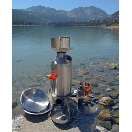 Ultimate Base Camp Kit : Kit complet du réchaud-bouilloire Base Camp Kettle - Marque Kelly Kettle