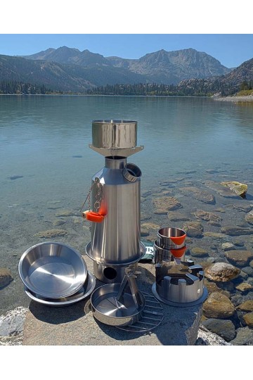 Ultimate Base Camp Kit : Kit complet du réchaud-bouilloire Base Camp Kettle - Marque Kelly Kettle