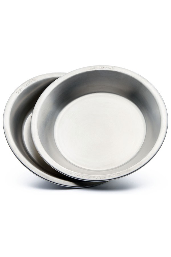 CAMPING PLATE SET - 2 assiettes creuses de camping - Inox - Marque Kelly Kettle
