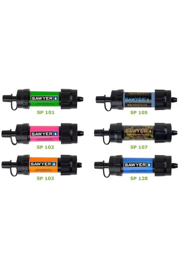 MINI SAWYER : 6 différentes couleurs de filtre - Marque SAWYER.
