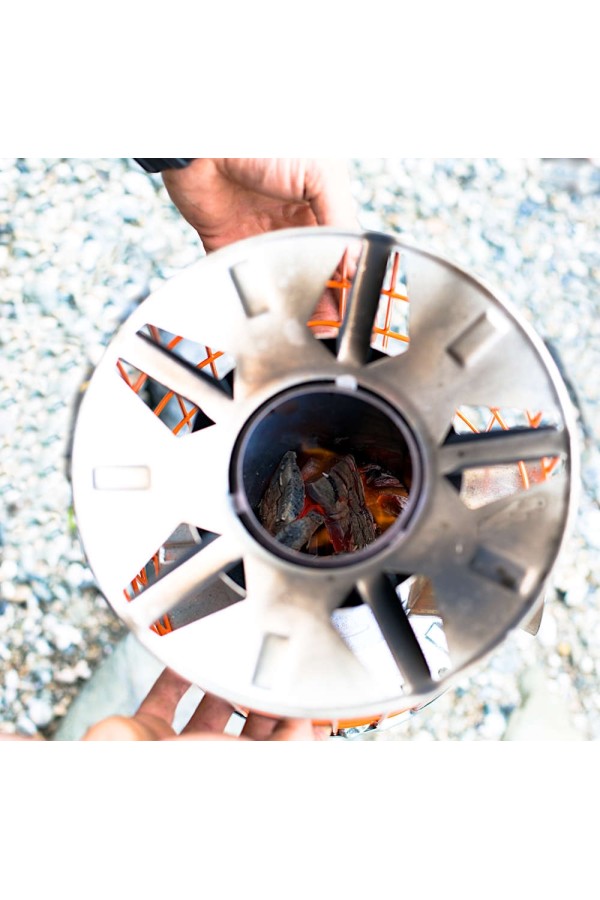 HORIZON STOVE : Réchaud à bois portable - Vue de dessus - Anevay Stove