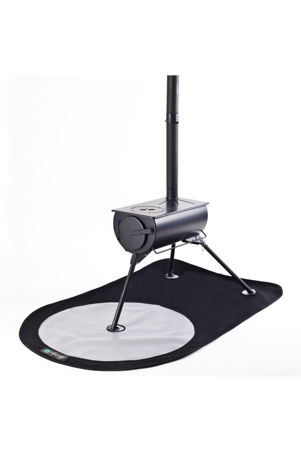 HEAT MAT : Tapis ignifugé pour poêle Frontier Stove et Frontier Plus - Vue avec Fonrtier Stove - Anevay Stove
