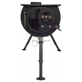 FRONTIER PLUS : Poêle à bois portable avec table de cuisson - Vue de face - Marque Anevay Stove