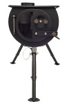 FRONTIER PLUS : Poêle à bois portable avec table de cuisson - Vue de face - Marque Anevay Stove