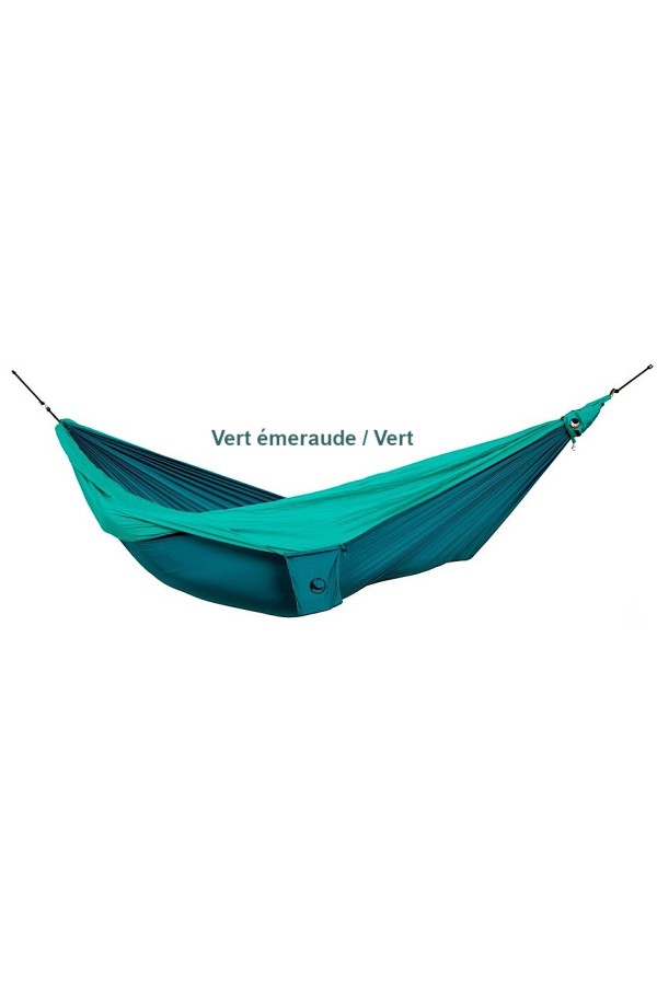 HAMAC modèle ORIGINAL - Couleur vert émeraude et vert : 1 place - 320 * 200 cm - Toile de parachute - Ticket To The Moon.